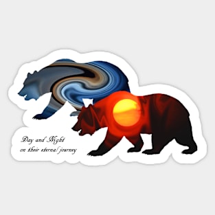 Day and Night- The Eternal Journey Sticker